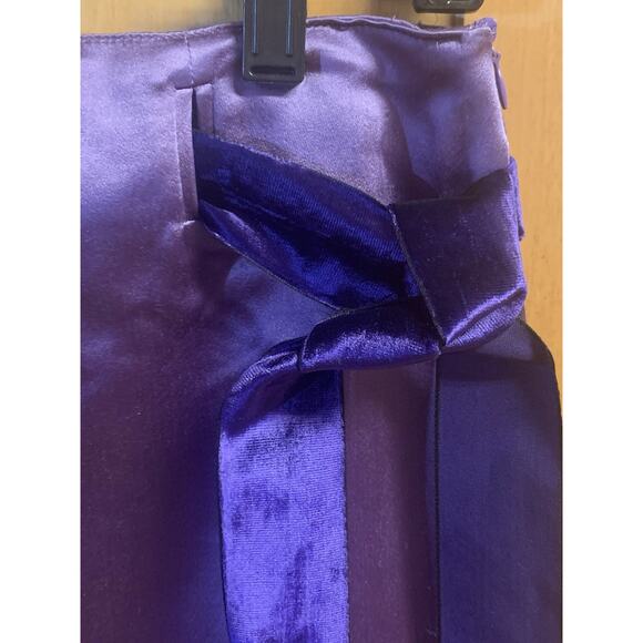 Blumarine Vintage Womens 100% Silk Purple Skirt Size I 44 or USA 10 Knee Length - Picture 4 of 9